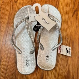 Capelli New York Sequin Silver Sandals - Size 9